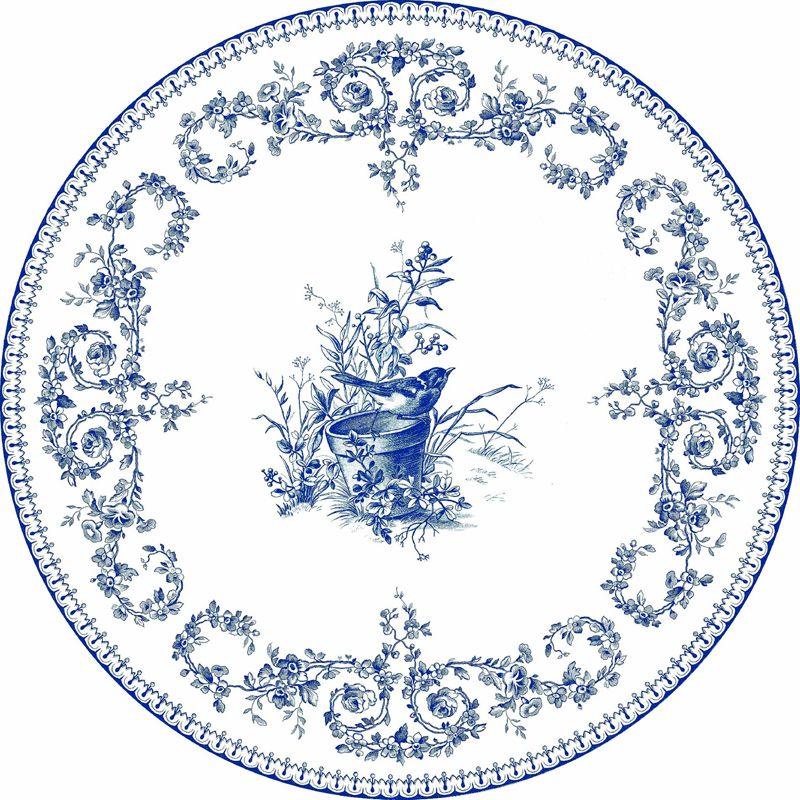 Boîte/4 Assiettes à dessert Oiseau 1849B4D326 Les Dépareillées bleu - Gien