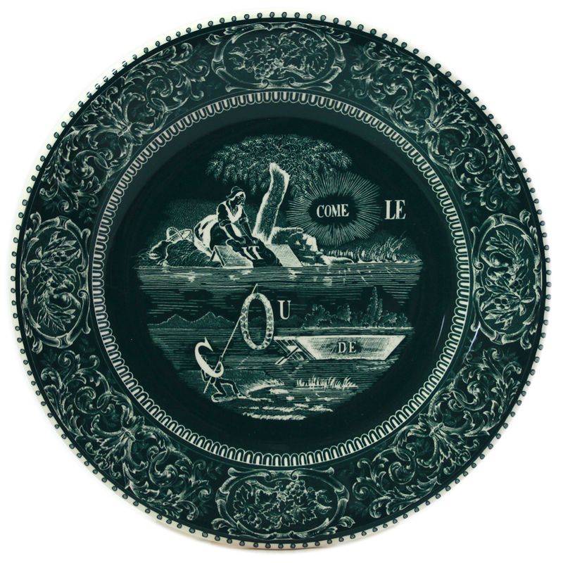 Boîte/4 Assiettes à dessert Rébus 1841B4D550 Les Dépareillées vert - Gien