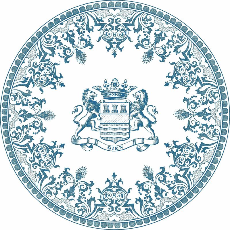 Boîte/4 Assiettes plates Blason 1849B4M450 Les Dépareillées bleu - Gien