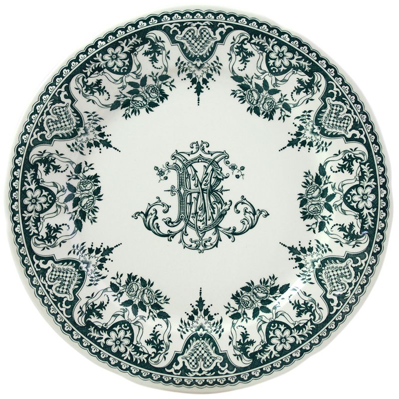 Boîte/4 Assiettes plates Monogramme 1841B4M226 Les Dépareillées vert - Gien