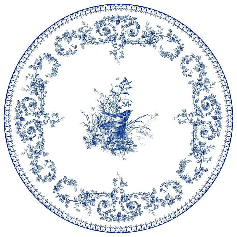 Boîte/4 Assiettes plates Oiseau 1849B4M326 Les Dépareillées bleu - Gien