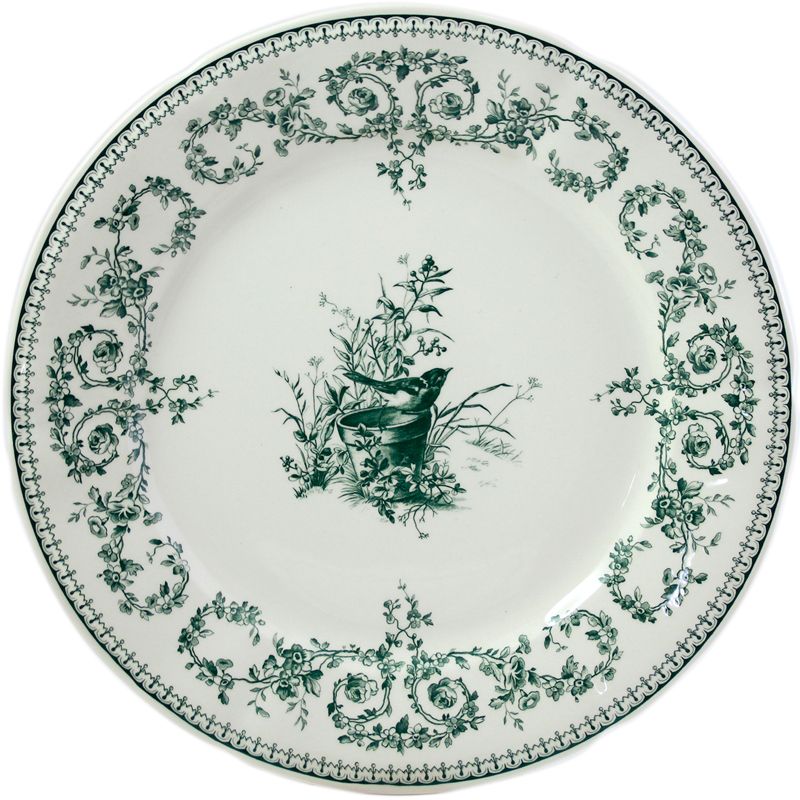 Boîte/4 Assiettes plates Oiseaux 1841B4M326 Les Dépareillées vert - Gien