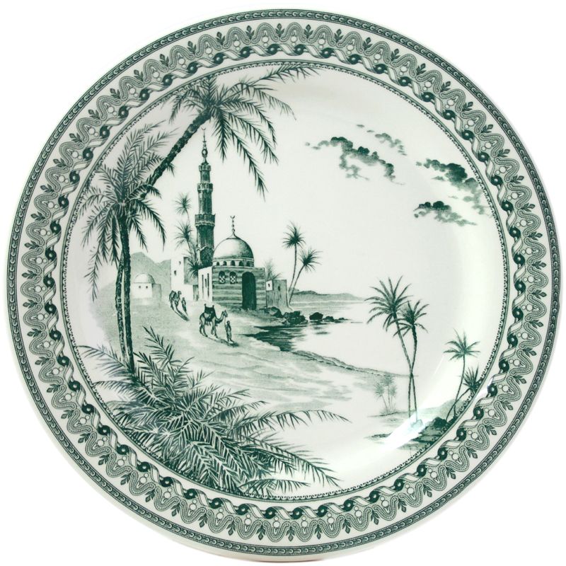 Boîte/4 Assiettes plates Vues d'Orient 1841B4M650 Les Dépareillées vert - Gien