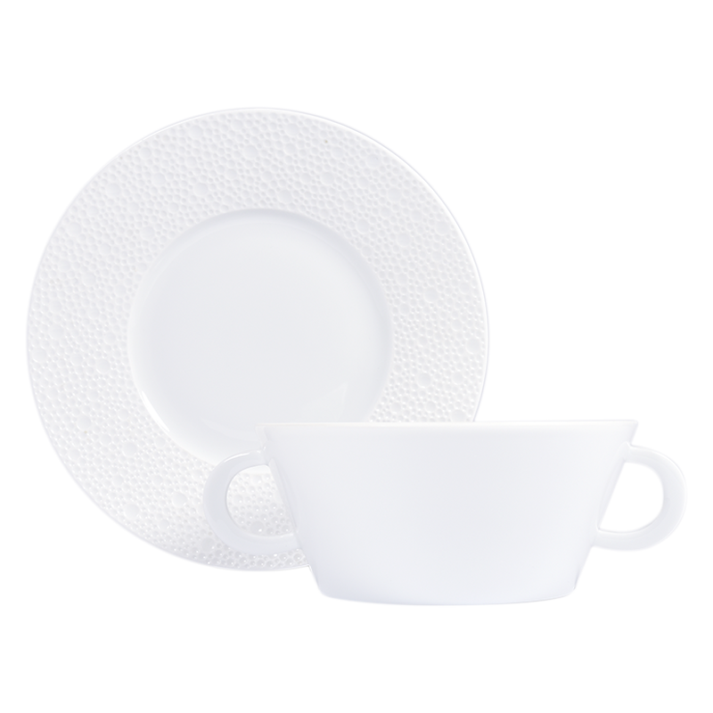Bol et soucoupe à bouillon 0733/77 Ecume - Bernardaud
