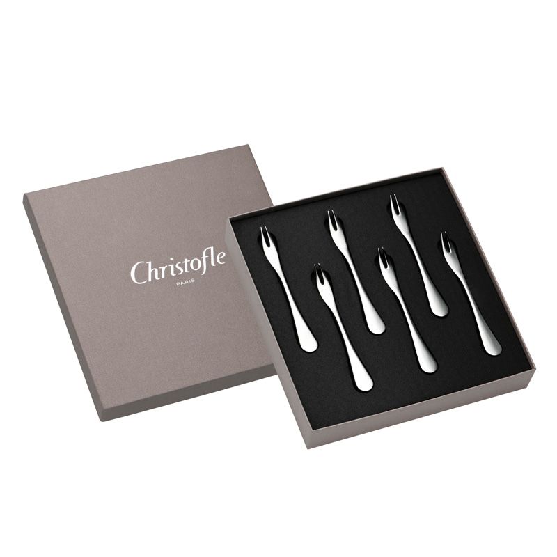 6 fourchettes à huîtres en inox