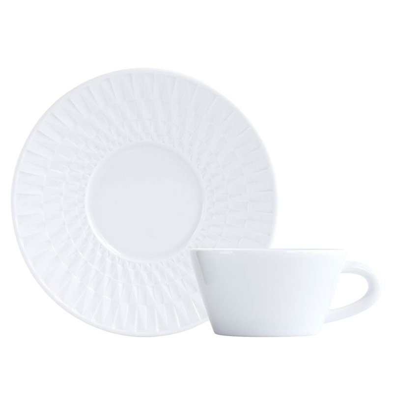 Tasse et soucoupe à café 1836/79 Twist blanc - Bernardaud