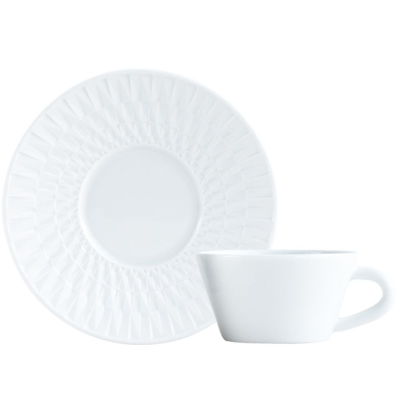 Tasse et soucoupe à thé 1836/89 Twist blanc - Bernardaud
