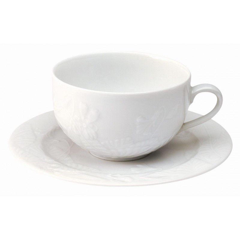 Boite/6 tasses et soucoupes à thé violettes 002503 Promenade - Deshoulières