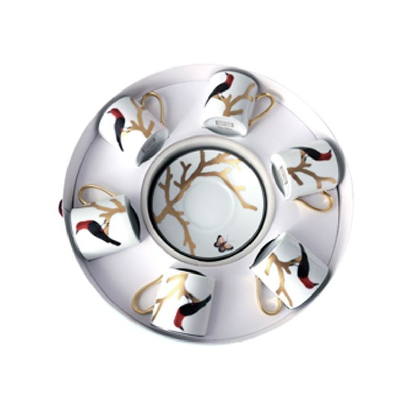 Boite/4 tasses et soucoupes à café 2488/22664 Aux oiseaux - Bernardaud