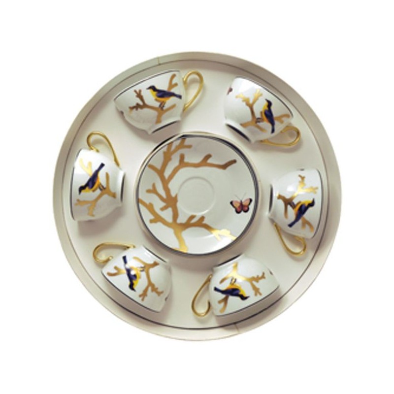Boite/4 tasses et soucoupes à thé 2488/22666 Aux oiseaux - Bernardaud