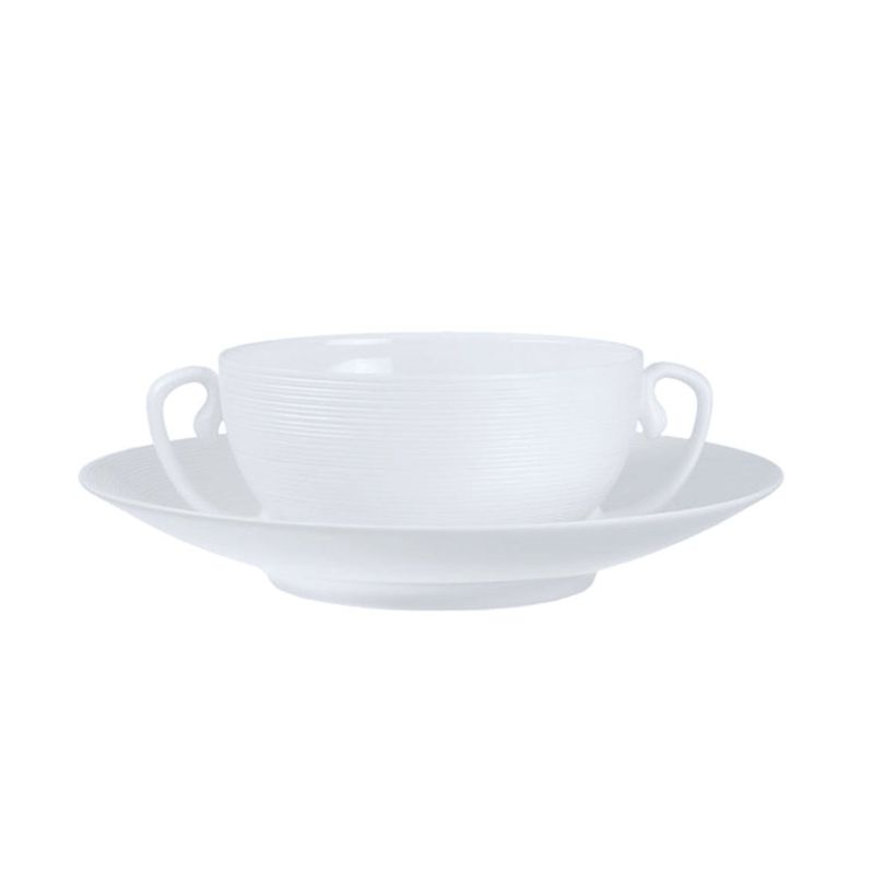 Bol et soucoupe à bouillon HEM3001BS0000/HEM3007BS0000 Hémisphère satin - J.L.Coquet