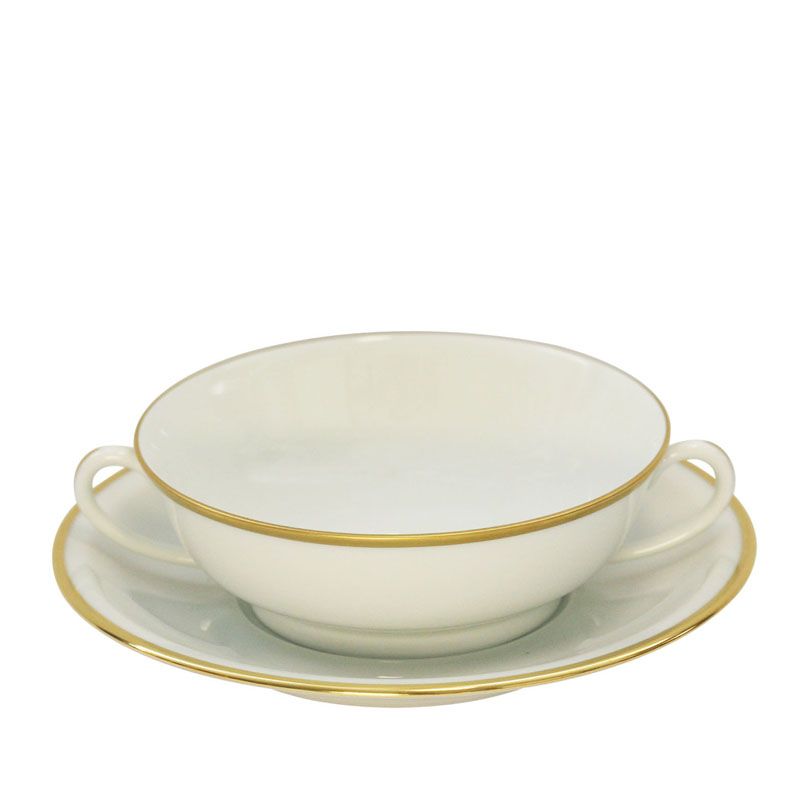 Bol et soucoupe à bouillon Orsay or - Haviland