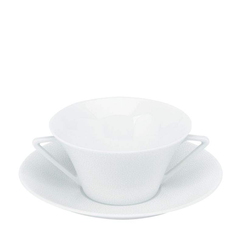 Bol et soucoupe à bouillon 011382 Seychelles blanc - Deshoulières