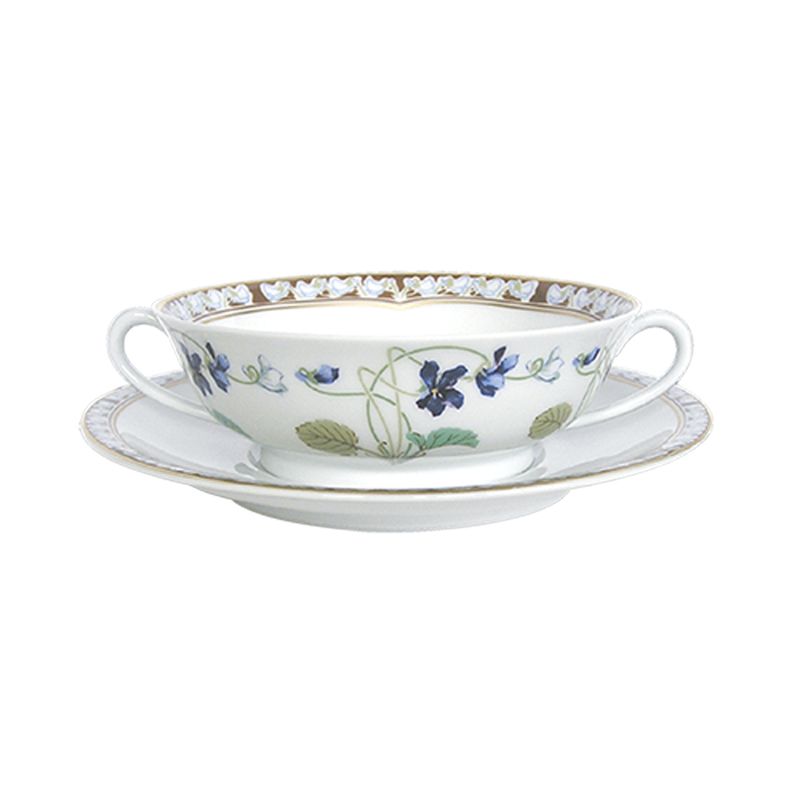 Bol et soucoupe bouillon Impératrice Eugénie - Haviland