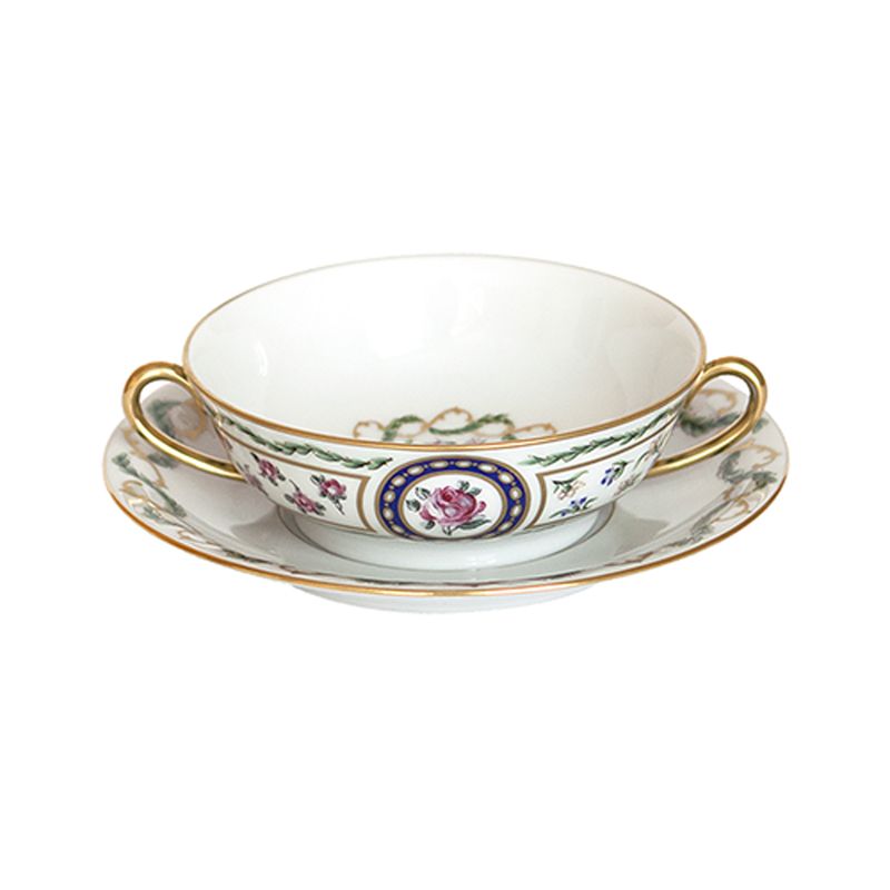 Bol et soucoupe bouillon Louveciennes - Haviland