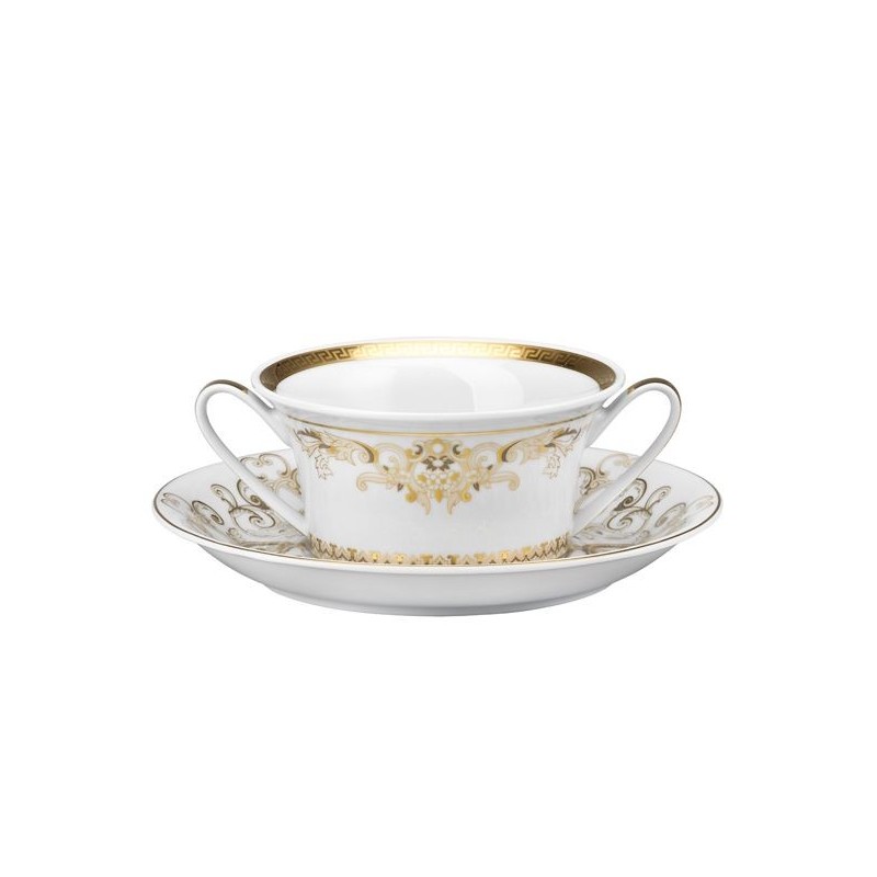 Bol et sous tasse à bouillon OR Medusa Gala - Versace