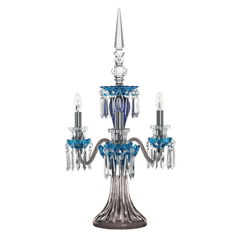 Candélabre 3 bougies Bleu clair/Bleu foncé/Flanelle 3U03250J0 Arlequin - Saint Louis