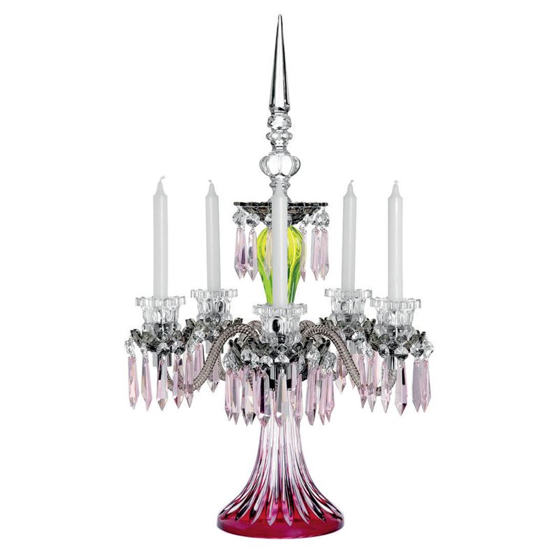 Candélabre 5 bougies Améthyste/Chartreuse/Flanelle 3S05250P0 Arlequin - Saint Louis