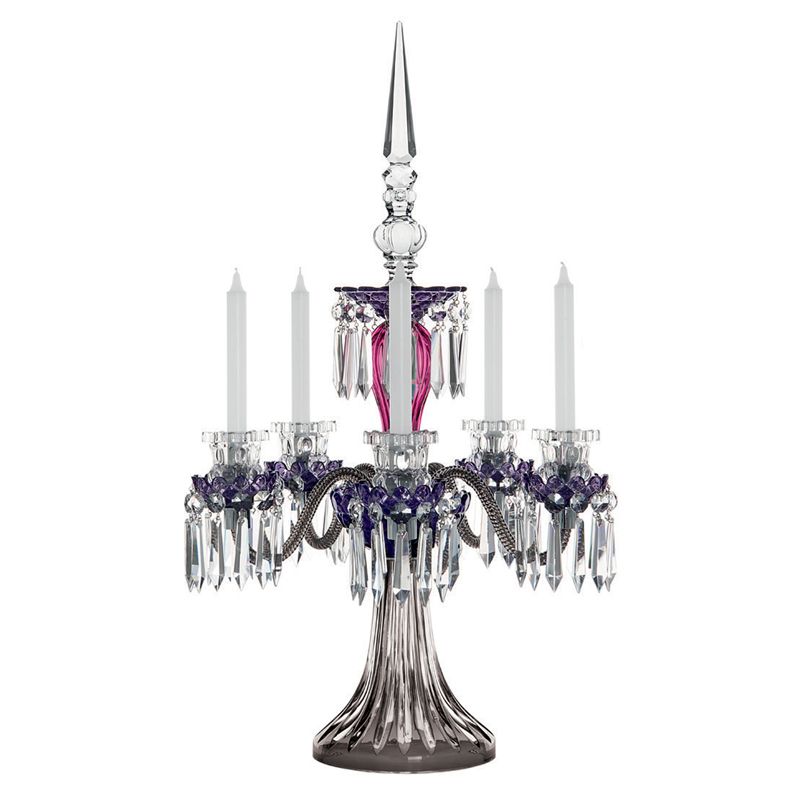 Candélabre 5 bougies Améthyste/Violet/Flanelle 3V05250J0 Arlequin - Saint Louis