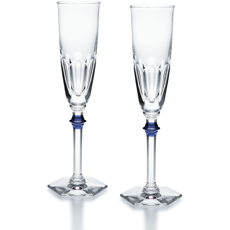 Flutes à champagne en cristal de couleur | Orfèvrerie Floutier