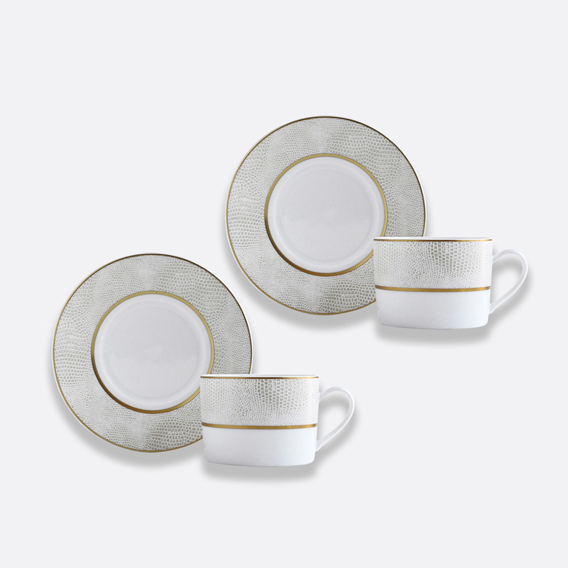 Coffret/2 tasses et soucoupes à thé 1674/22665 Sauvage Or - Bernardaud