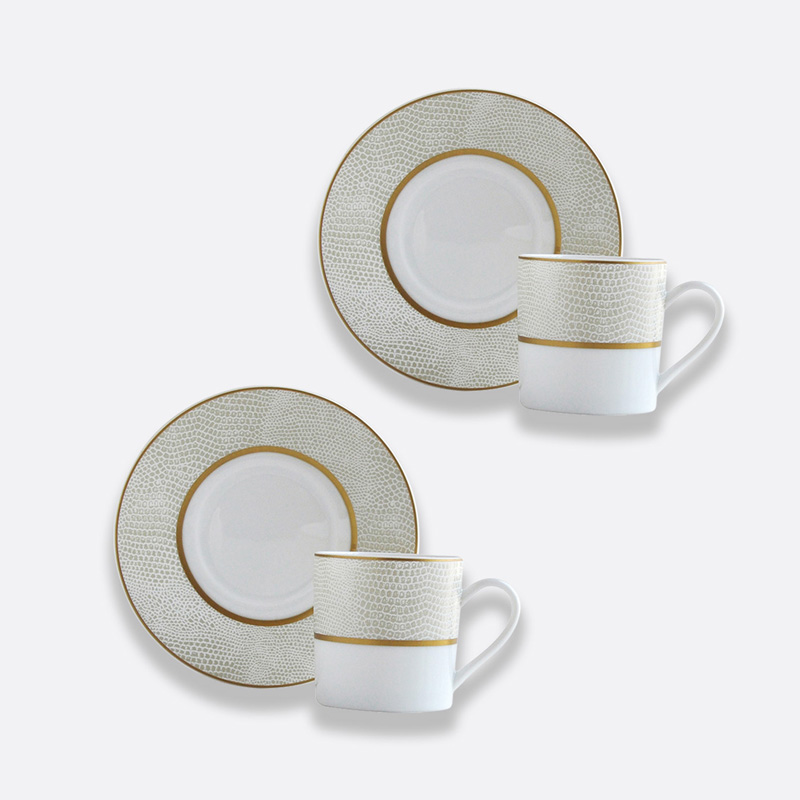 Coffret/2 tasses et soucoupes à café 1674/21957 Sauvage Or - Bernardaud
