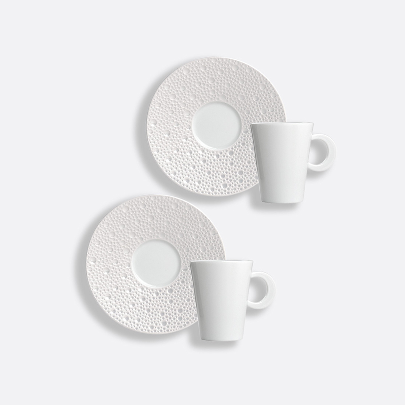 Coffret/2 Tasses et soucoupes à café 1975/21957 Ecume Perle - Bernardaud