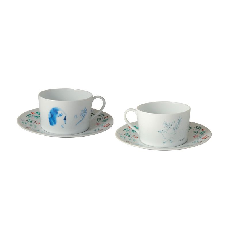 Coffret/2 tasses et soucoupes à déjeuner 0088/83-2 Marc Chagall collection - Bernardaud