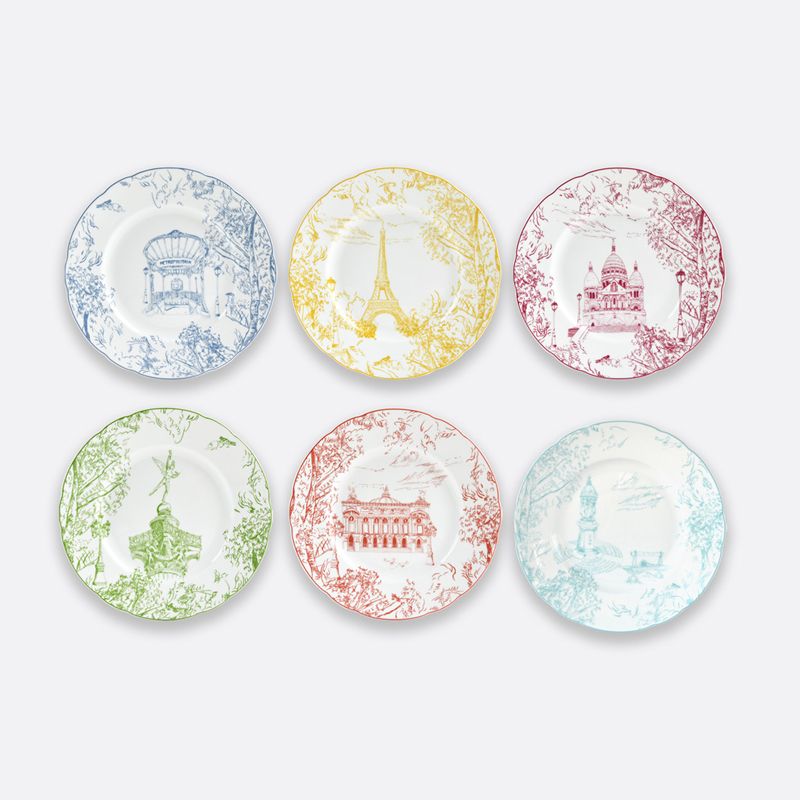 Coffret/6 Assiette à dessert 1980/2293 Tout Paris - Bernardaud