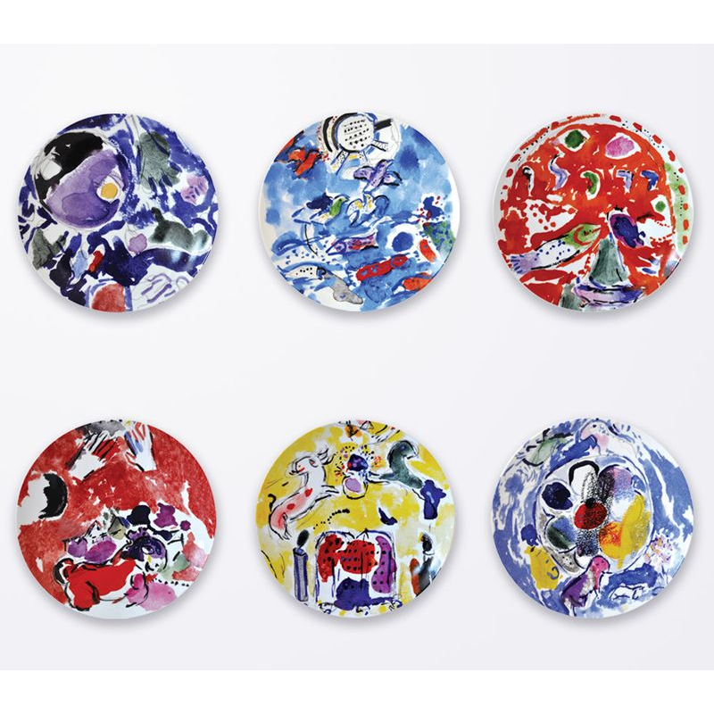 Coffret/6 assiettes à dessert 1168/21260-6-V2 Les Vitraux d'Haddasah - Bernardaud