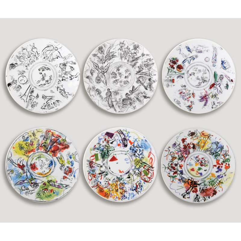 Coffret/6 assiettes à dessert 0088/2551-6 Marc Chagall collection - Bernardaud