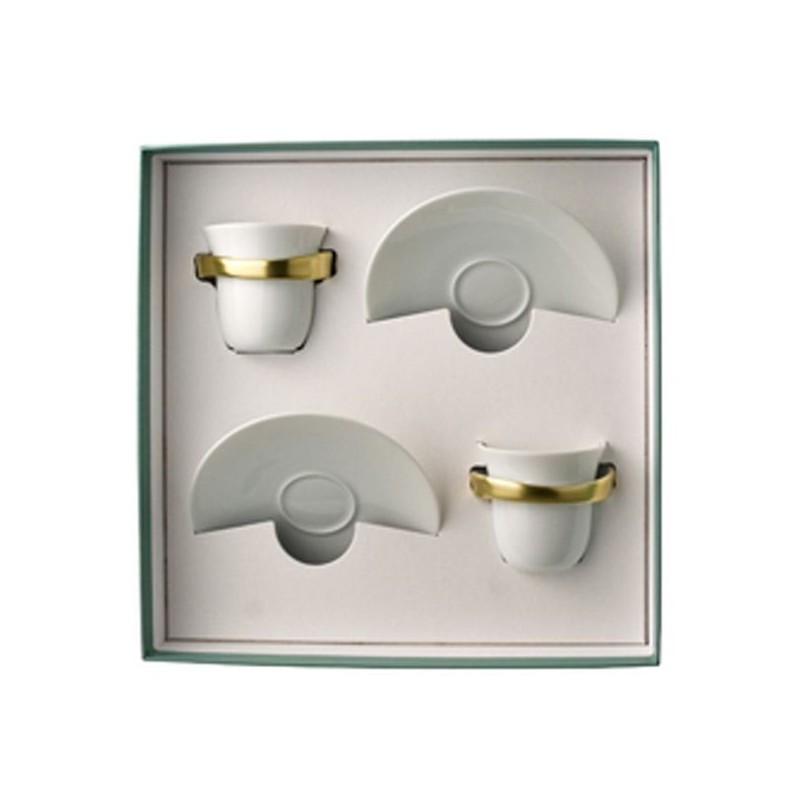 Coffret/2 tasses et soucoupes à expresso or 2494/22545 Anno - Bernardaud