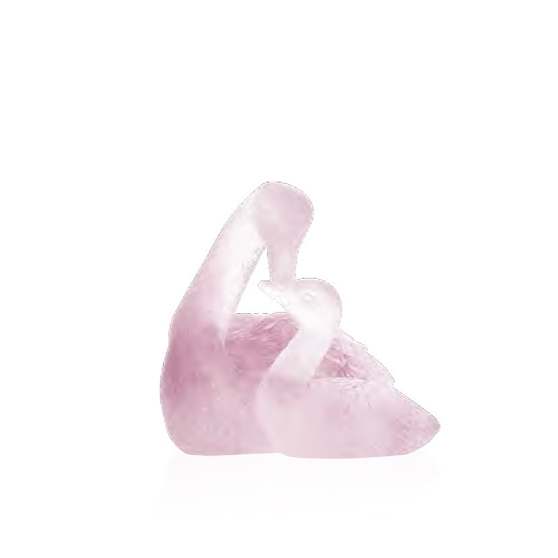 Couple Cygne rose 02259-1 Cygne - Daum