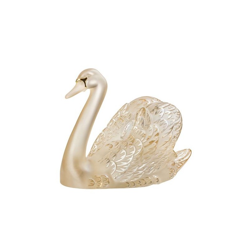 Cygne tête haute lustré or 10584500 Bestiaire - Lalique