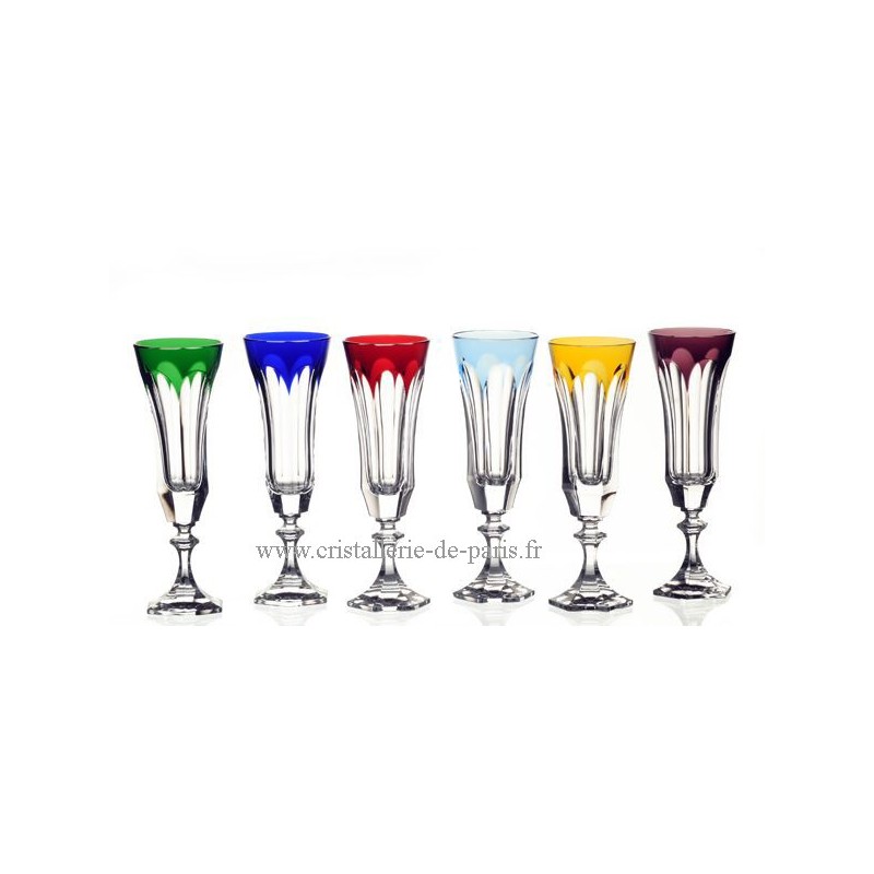 Flûte à champagne verte Chenonceaux Cristal de Sèvres Cristallerie