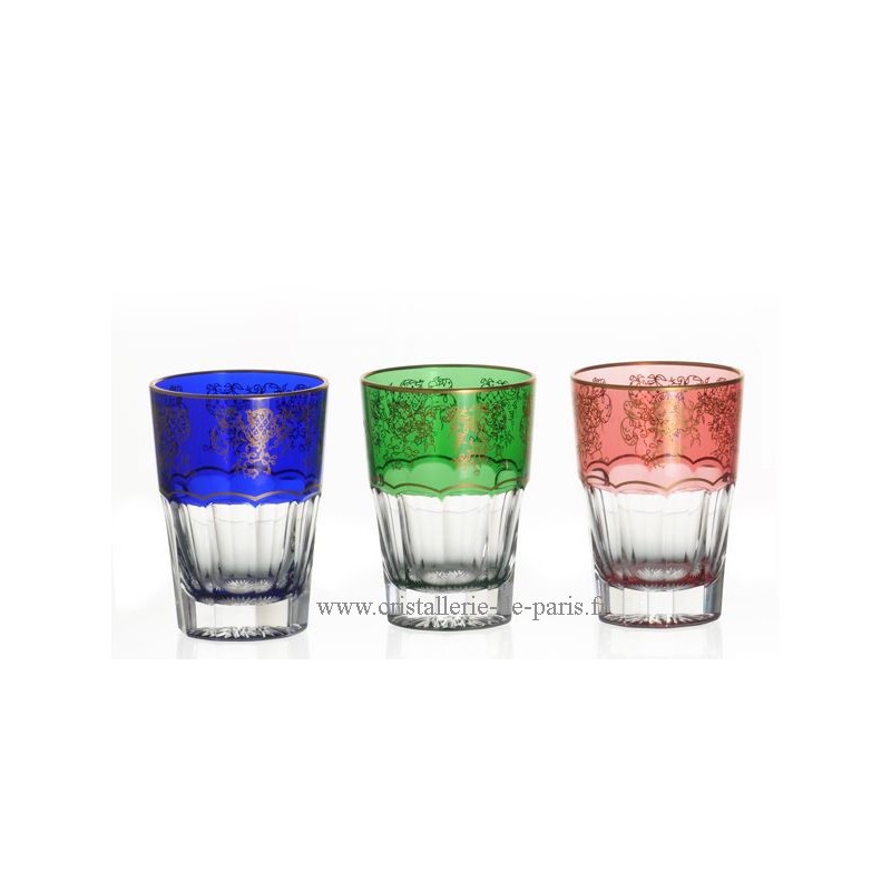 Gobelets à thé rouge 424-70378-7 Meknès - Cristal de Sèvres