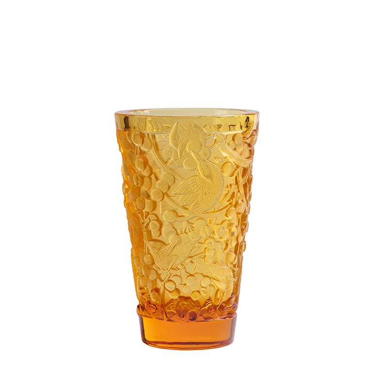 Merles & Raisins amber 10732200 Vase - Lalique