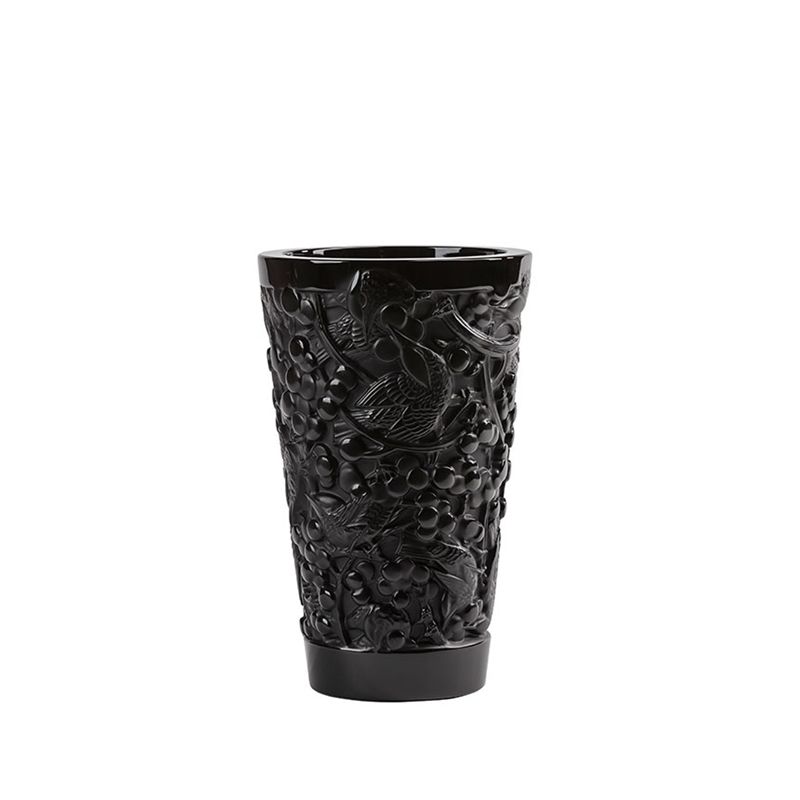 Merles & Raisins noir 10732300 Vase - Lalique