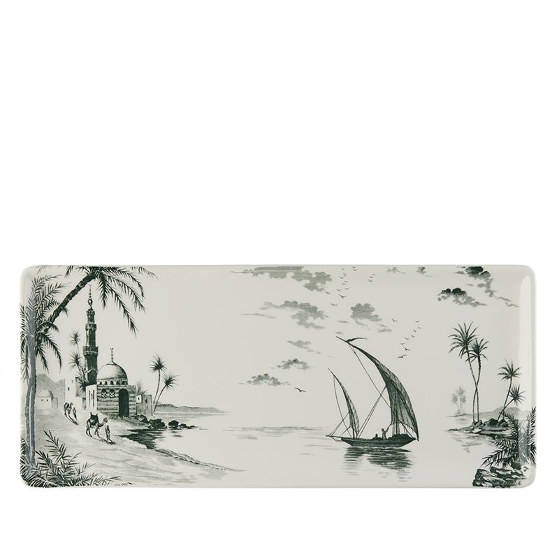 Plat à cake Vue d'Orient 1841CPCA01 Les Dépareillées vert - Gien