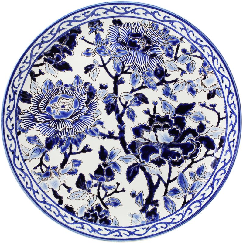 Plat à gâteaux 1665CFP903 Pivoines bleues - Gien