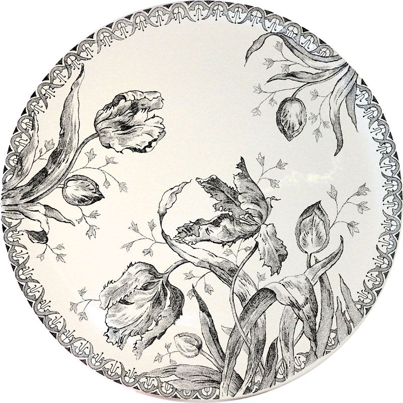 Plat à gâteaux 1701BPGB03 Tulipes noires - Gien