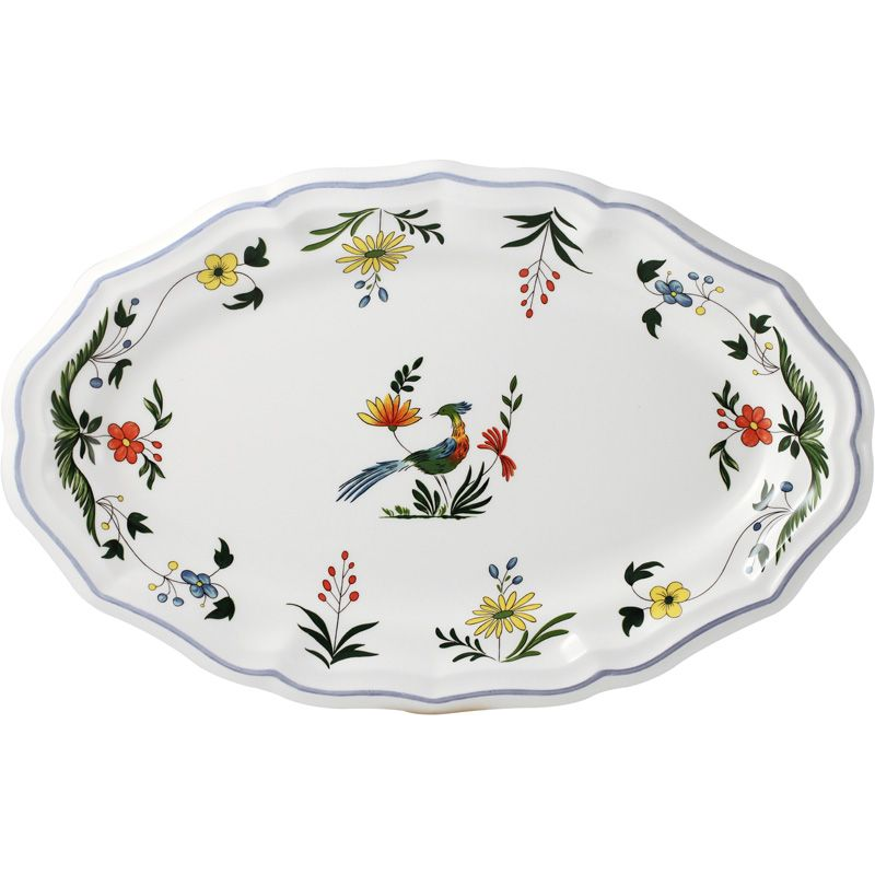 Plat ovale 0111COV622 Oiseau de paradis - Gien
