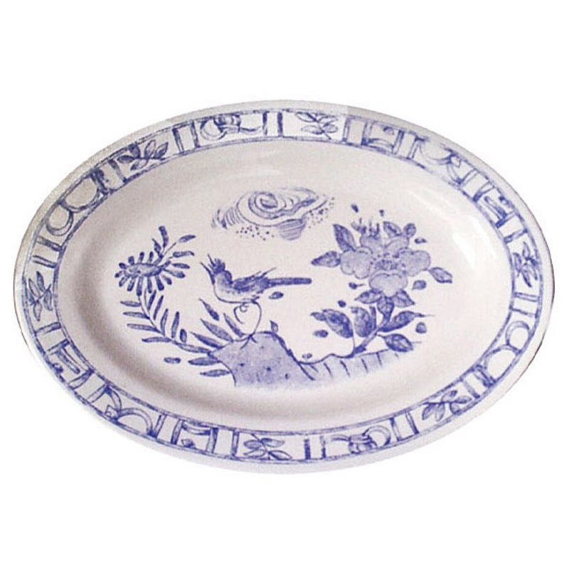 Plat ovale 1290COV650 Oiseau bleu - Gien