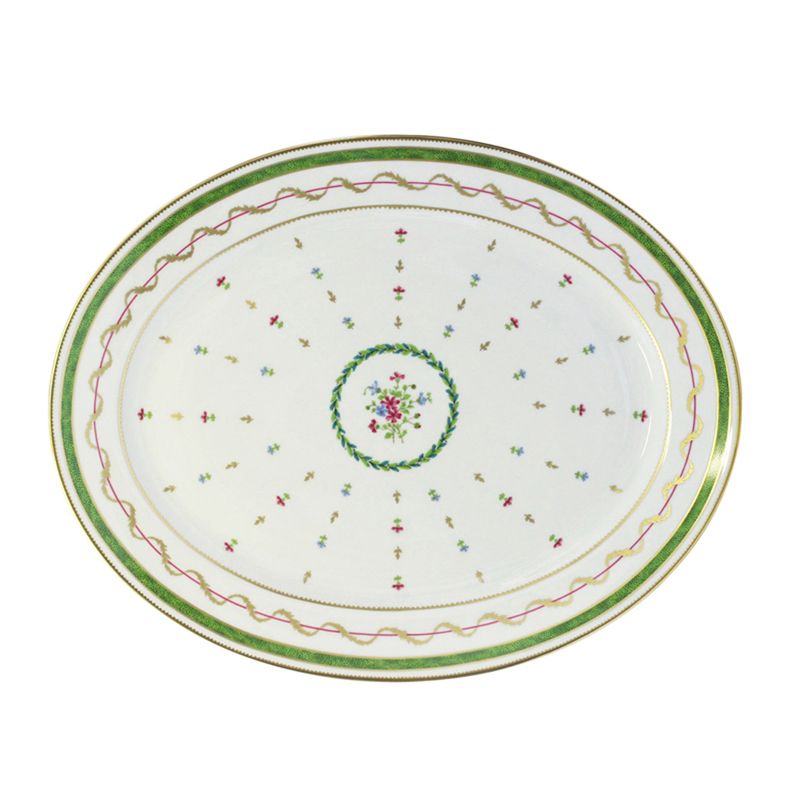 Plat ovale 14 Vieux Paris Vert - Haviland