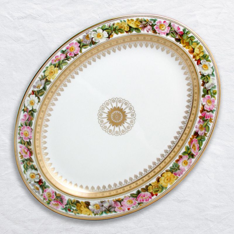 Plat ovale 33 L608/109 Botanique - Ancienne Manufacture Royale