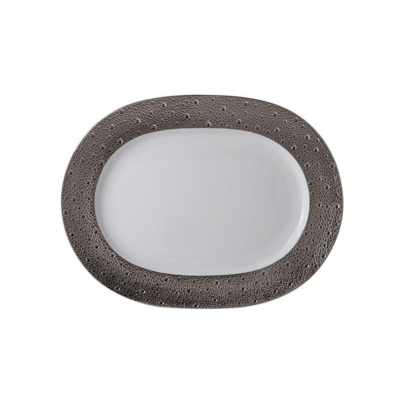 Plat ovale 35 cm 1721/20515 Ecume platine - Bernardaud