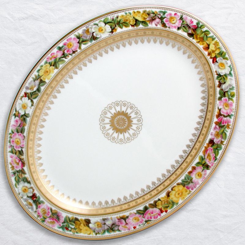 Plat ovale 38 L608/107 Botanique - Ancienne Manufacture Royale