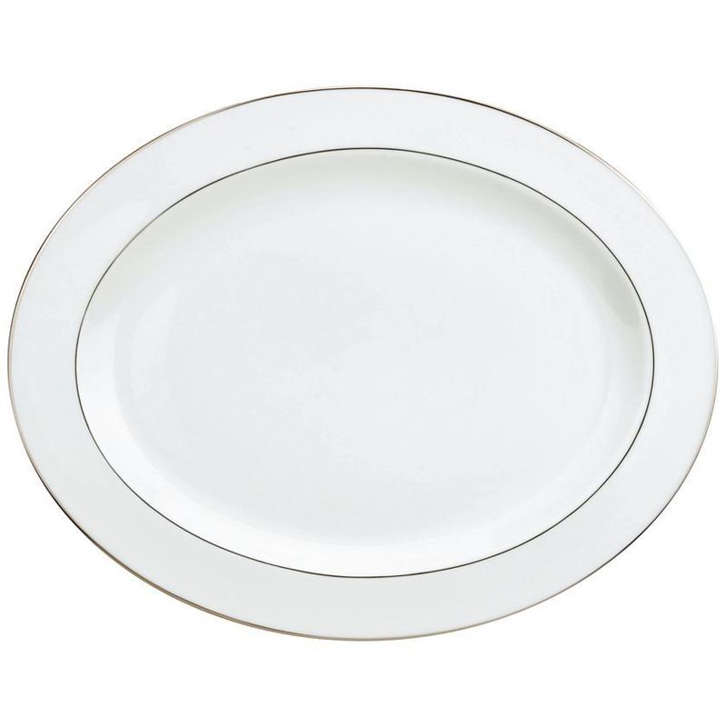 Plat ovale B07636220 Albi platine porcelaine - Christofle
