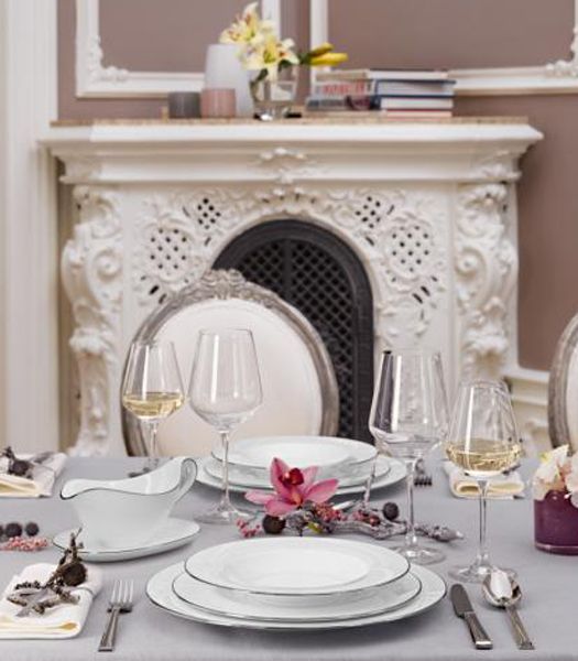 Villeroy & Boch Anmut Platinum No. 1 Platte – Porzellan Mit Platindekor, Große Servierplatte
