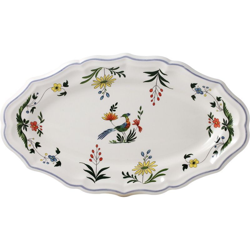 Plat ovale PM 0111COV422 Oiseau de paradis - Gien